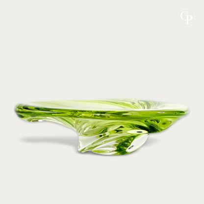 Centre de Table  "Patelle" Cristal Lime Chartreuse  Circa 1965