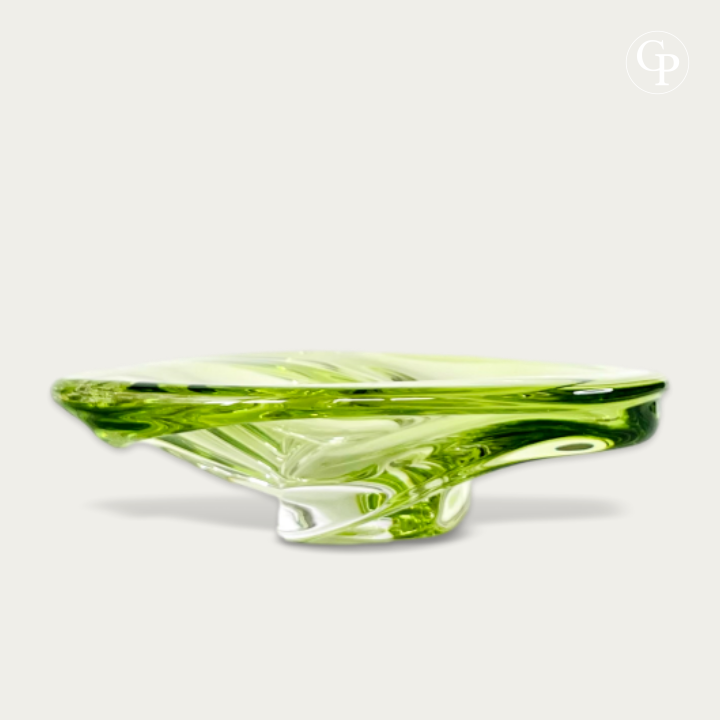 Centre de Table  "Patelle" Cristal Lime Chartreuse  Circa 1965