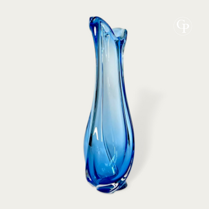 "CORAL" Art Vase, Cobalt Blue Crystal, 1956